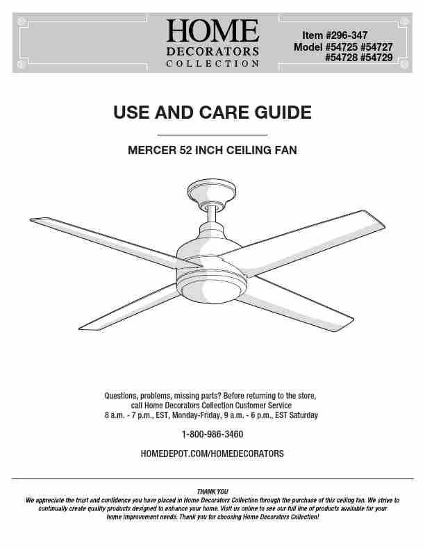 Hampton Bay Mercer Ceiling Fan Manual_pdf